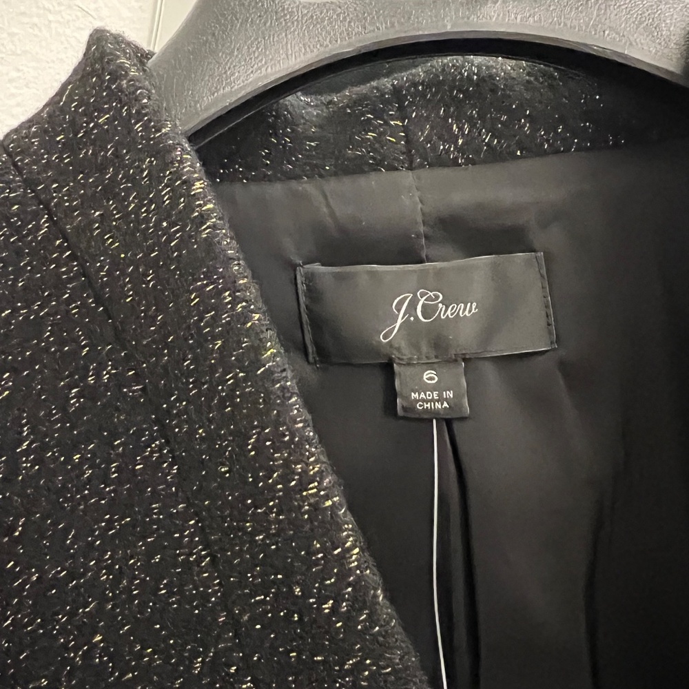 J. Crew Going Out Blazer In Black Lurex NWT - Picture 5 of 11